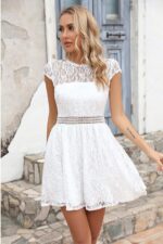 Robe Dentelle Blanche Courte Pour Mariage Champêtre