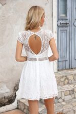 Robe Dentelle Blanche Courte Pour Mariage Champêtre