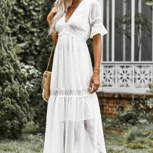 Robe Manche Dentelle Blanche Champêtre