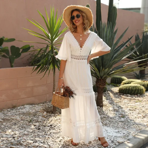 Robe Longue Bohème Champêtre : Magnifie votre Silhouette avec Grâce et Naturel